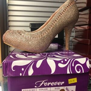 Forever 21 Gold Crystal Heels for Special Occasions